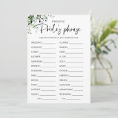 Finish The Brides Phrase Vrijgezellenfeest spel Kaart (Staand voorkant)