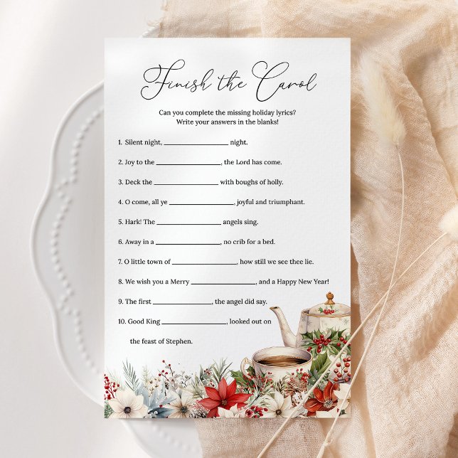 Finish The Carol Christmas Tea Party Holiday Game (Creator heeft geüpload)