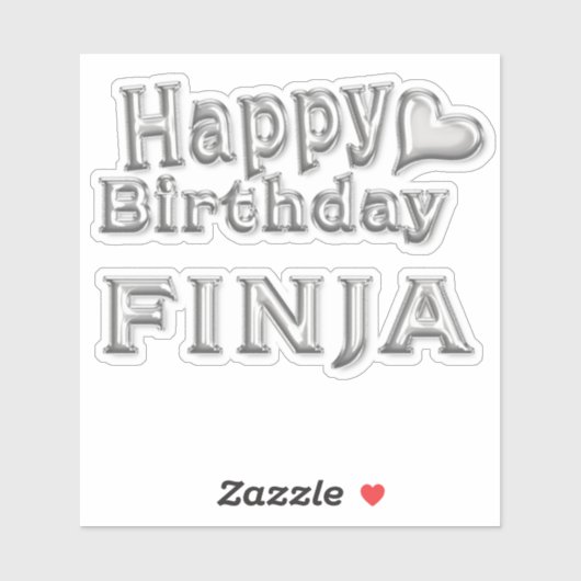 Finja Happy Birthday silver Aufkleber Sticker (Vel)