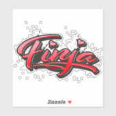 Finja red Heart Graffiti Aufkleber Sticker (Vel)