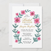 Fink Floral Wreath Bridal Shower Kaart (Voorkant)