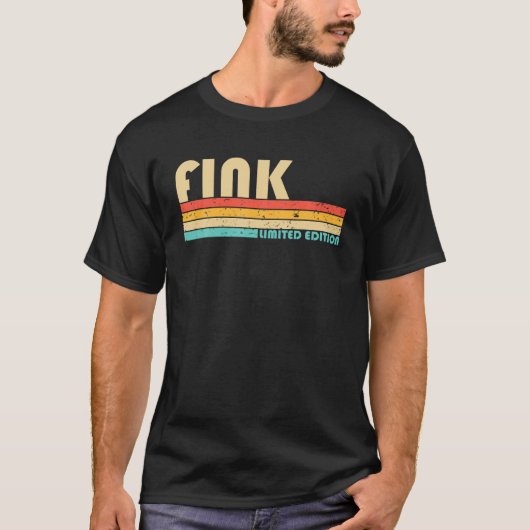FINK Surname Funny Retro 80S 90S Birthday T-shirt (Voorkant)