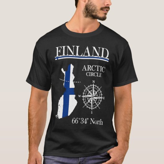Finland Arctic Circle  Adventure  Suomi Finnish Fl T-shirt (Voorkant)
