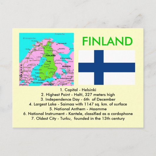 Finland Briefkaart (Voorkant)