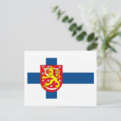 Finland Briefkaart Vlag w COA (Staand voorkant)