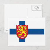 Finland Briefkaart Vlag w COA (Voorkant / Achterkant)