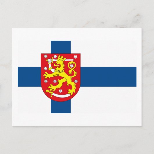 Finland Briefkaart Vlag w COA (Voorkant)
