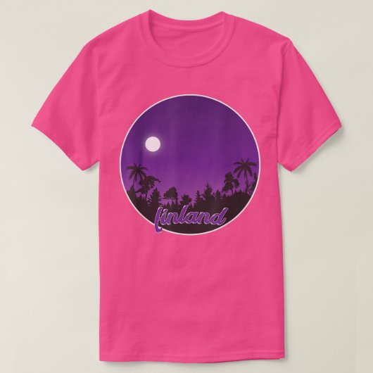 finland By night with Palms  T-shirt (Design voorkant)