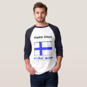 Finland en Finse vlag gepersonaliseerd T-shirt (Voorkant volledig)