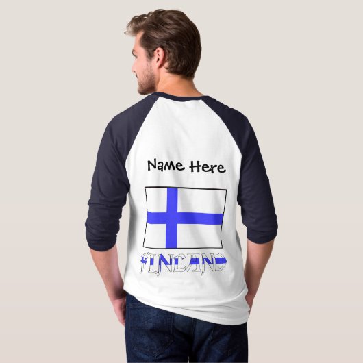 Finland en Finse vlag gepersonaliseerd T-shirt (Achterkant volledig)