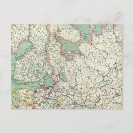 Finland en Rusland Briefkaart (Voorkant)