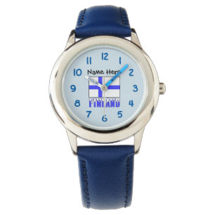 Finland en vlag van Finland Persoonlijk  Horloge