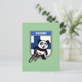Finland Fietsen Panda Briefkaart (Staand voorkant)