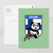 Finland Fietsen Panda Briefkaart (Voorkant / Achterkant)