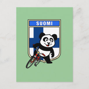 Finland Fietsen Panda Briefkaart