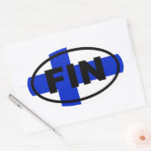 Finland - FIN - Europees Ovale Sticker (Envelop)