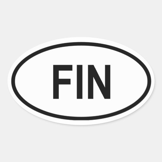 Finland "FIN" Ovale Sticker (Voorkant)