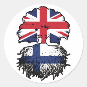 Finland Finland Verenigd Koninkrijk Verenigd Konin Ronde Sticker