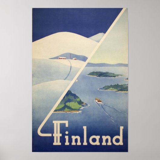 Finland Finnist Vintage Travel Poster (Voorkant)