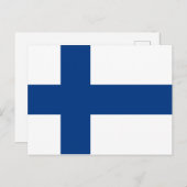 Finland (Fins) Briefkaart van de vlag (Voorkant / Achterkant)