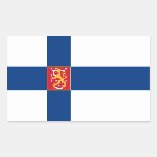 Finland/Fins/Finse vlag Rechthoekige Sticker (Voorkant)