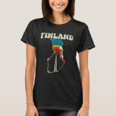 Finland  Fins Land Regenboog Retro 70s T-shirt (Voorkant)