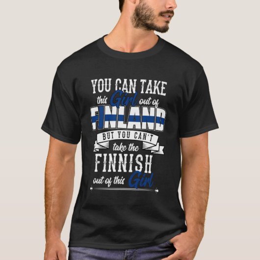 Finland Fins Meisje Scandinavië Nationaliteit Pull T-shirt (Voorkant)