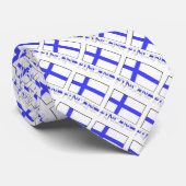 Finland Finse vlag betegelde zwarte personalisatie Stropdas (Opgerold)