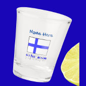 Finland Finse vlag Blauw gepersonaliseerd Shot Glas