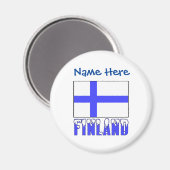 Finland Finse vlag Blauwe Personalisatie Magneet (Voorkant / Achterkant)