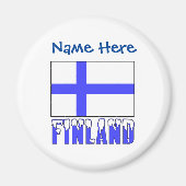 Finland Finse vlag Blauwe Personalisatie Magneet (Voorkant)