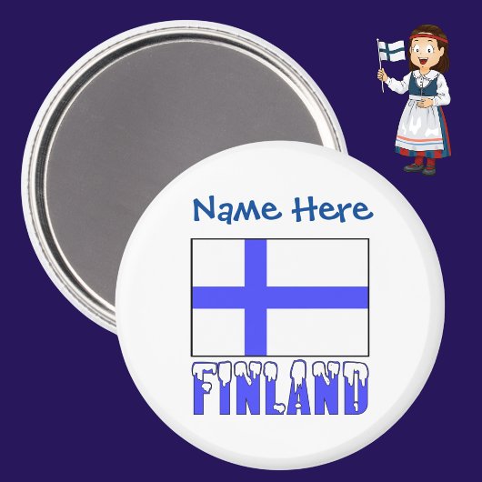 Finland Finse vlag Blauwe Personalisatie Magneet