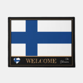 Finland & Finse vlag matten/sport Welkomstwoord Deurmat (Voorkant)