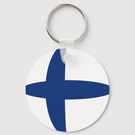 Finland Fisheye Flag Sleutelhanger (Voorkant)