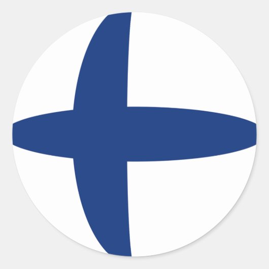 Finland Fisheye Vlag Sticker (Voorkant)
