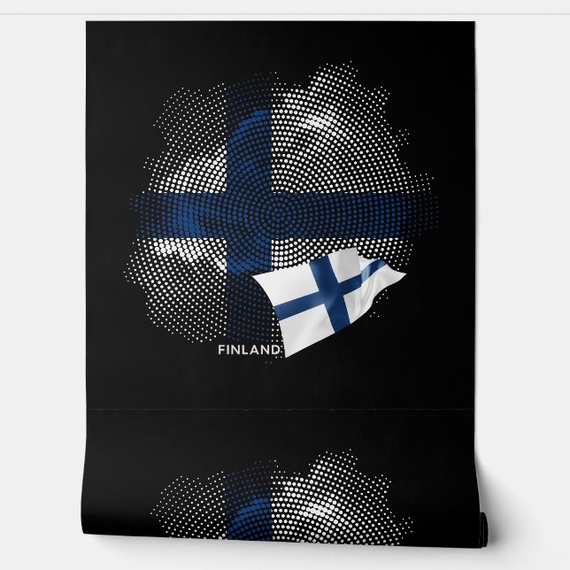 Finland flag behang (Afrollen)