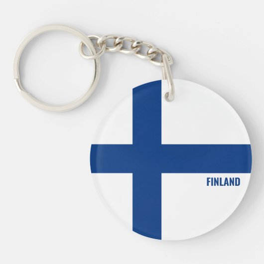 Finland Flag Charming Patriotic Sleutelhanger (Voorkant)