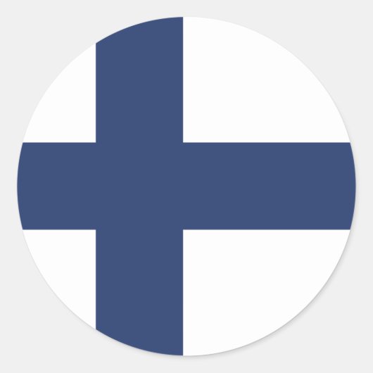 Finland Flag Classic Ronde Sticker (Voorkant)