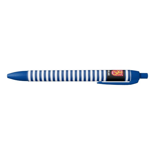 Finland Flag Cute Patriotic Zwarte Inkt Pen (Bodem)