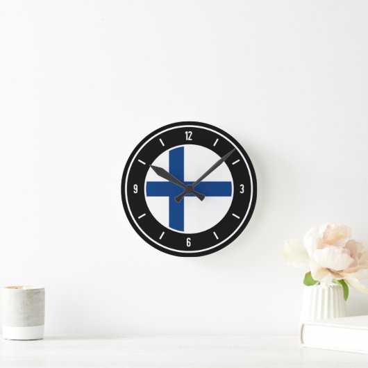Finland Flag Elegant Ronde Klok (Huis)