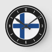 Finland Flag Elegant Ronde Klok (Voorkant)