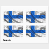Finland Flag Fabric Rechthoekige Sticker (Vel)