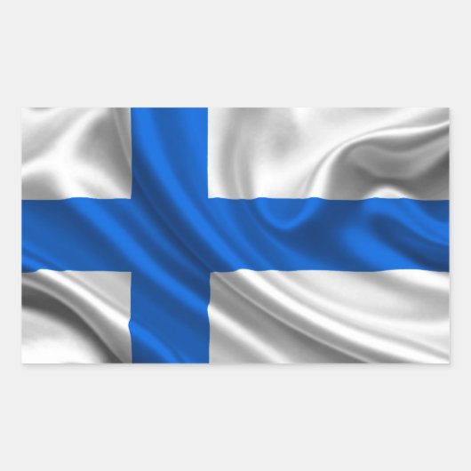 Finland Flag Fabric Rechthoekige Sticker (Voorkant)