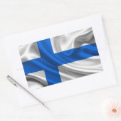Finland Flag Fabric Rechthoekige Sticker (Envelop)