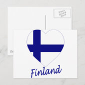 Finland Flag Heart Briefkaart (Voorkant / Achterkant)