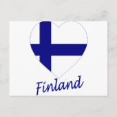 Finland Flag Heart Briefkaart (Voorkant)