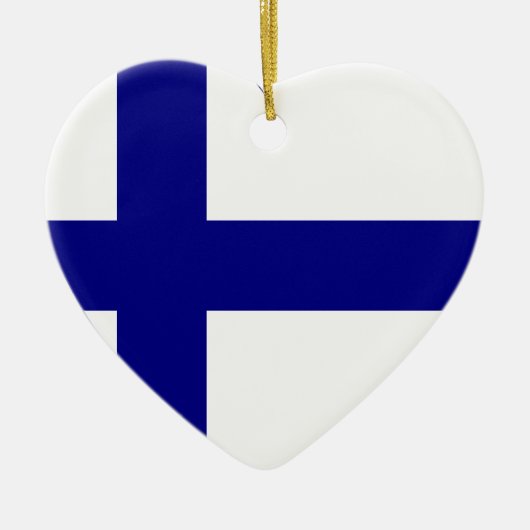 Finland Flag Heart Keramisch Ornament (Voorkant)