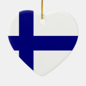 Finland Flag Heart Keramisch Ornament (Achterkant)