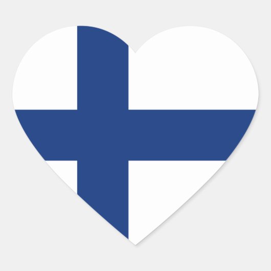Finland Flag Heart Sticker (Voorkant)