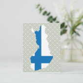 Finland Flag Map - volledige grootte Briefkaart (Staand voorkant)